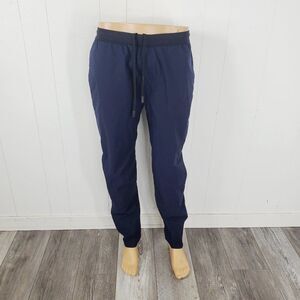 BR Standard Men's Blue Elastic Waist Drawstring Polyester Track Pants Size L